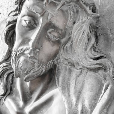 İsa 'nın Taş Suratı. İsa heykelinin portresi.