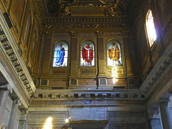 Rome Italië Interieur Van Basiliek Van Santa Maria Trastevere Rome — Stockfoto