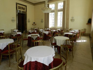 Aviles (Spain). The Tower of the Niemeyer Center in the Aviels estuary.