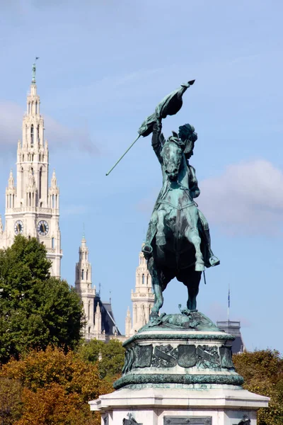 Vienna Austria Statue Statue Archduke Charles Austria Teschen Hofburg Imperial — Stock Photo, Image