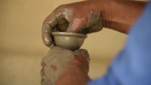 Pottery Artist Has Made Crafts — Stock Video