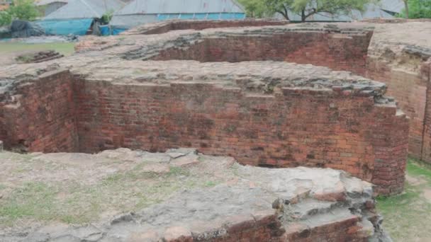 Ruinenstruktur Des Bangarh Forts Gangarampur Westbengalen Indien — Stockvideo