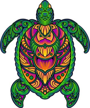 Çiçek kaplumbağası klasik süslemesi.