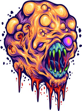 Korkunç uzaylı beyin canavarı çizimi