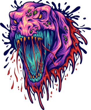 Korkunç dinozor kafası çizimi