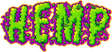 Ot dumanı efekti kelime illüstrasyonu