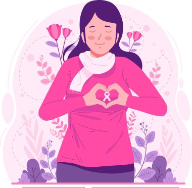 Elleriyle kalp yapan bir kadın.