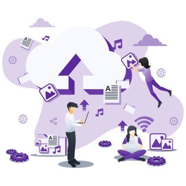 İş toplantısındaki karakterlerin veri ve raporları izlediği modern düz iş analizi konsepti. İş analizi, afiş, iniş sayfası, web şablonu için kullanılabilir. Düz vektör illüstrasyonu