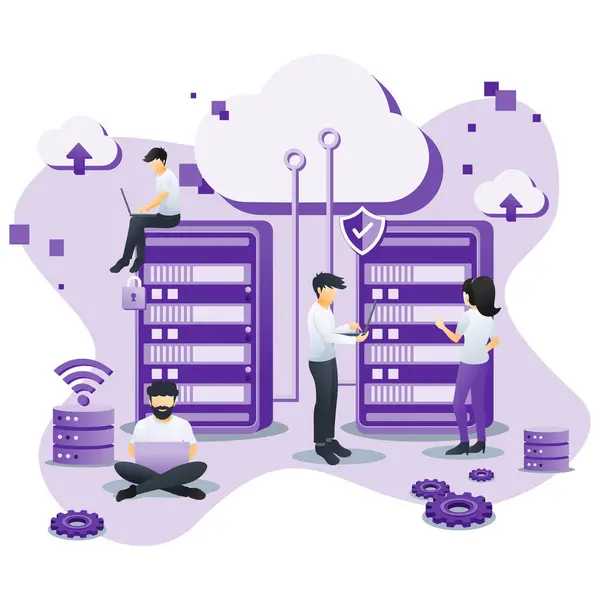 İş toplantısındaki karakterlerin veri ve raporları izlediği modern düz iş analizi konsepti. İş analizi, afiş, iniş sayfası, web şablonu için kullanılabilir. Düz vektör illüstrasyonu