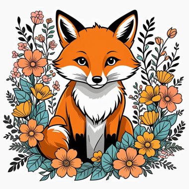 Vektör el - ormanda tilkinin çizimi