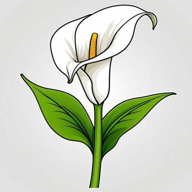 Beyaz Zambak çiçeği vektör çizim