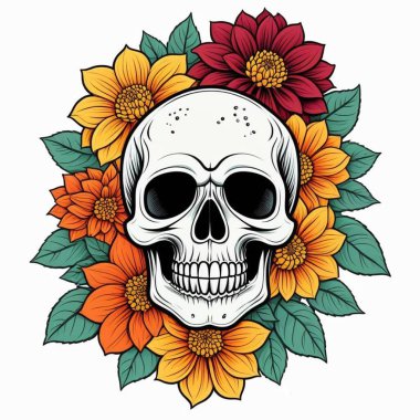 vektör kafatası çizimi