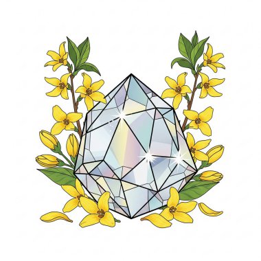 Yapraklı güzel çiçekler ikon vektör çizimi desing