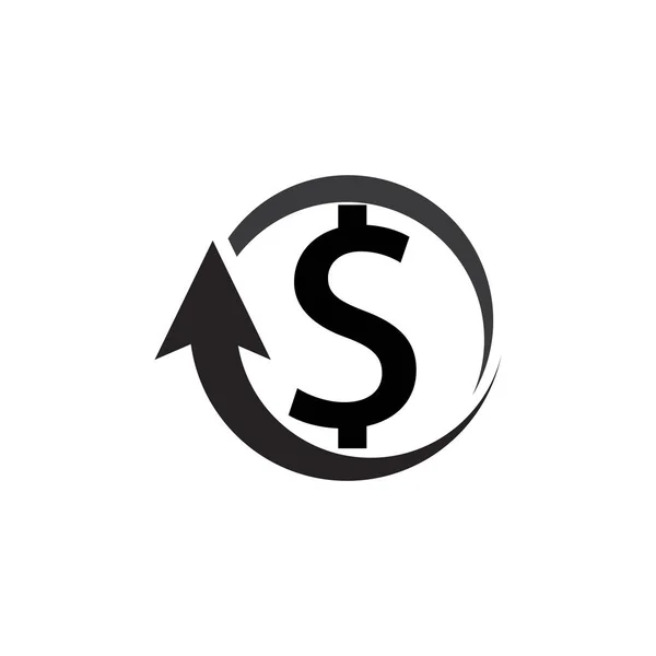 Amerikaanse Dollar Valuta Stijgende Pictogram Vector Illustratie Ontwerp Sjabloon — Stockvector