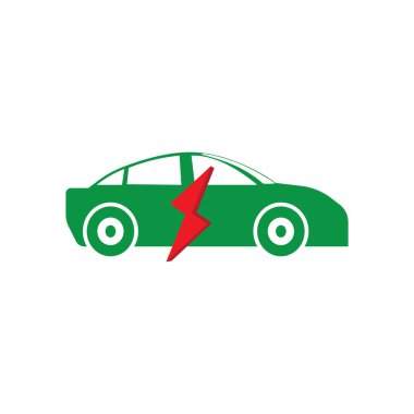 elektrikli araba simgesi vektör illüstrasyon logo şablonu