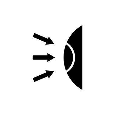 Radyasyonun göz üzerindeki etkisinin çizimi, vektör sembolü tasarımı