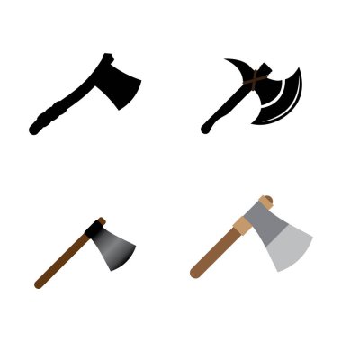 Axe simge vektör tasarım logo şablonu ve arkaplan.