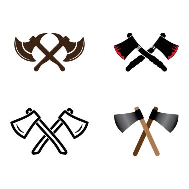 Axe simge vektör tasarım logo şablonu ve arkaplan.