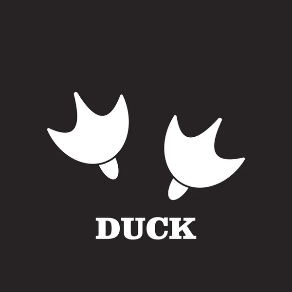 Animal Footprint Duck Paw Goose Trace Flat Vector Icon Illustration — Stock Vector