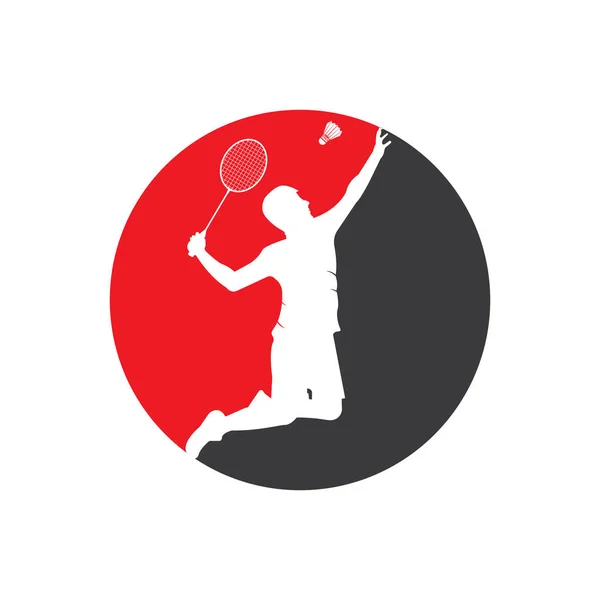 Badminton Jogo Ícone Vetor Ilustração Design Simples —  Vetores de Stock