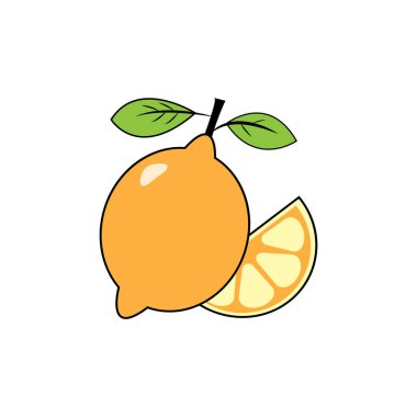 taze limon ikonu vektör çizim sembolü tasarımı
