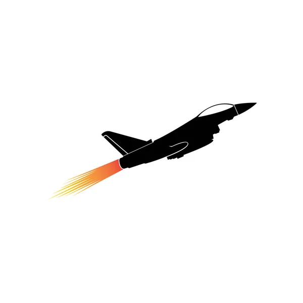 Fighter Jet Icon Vector Illustration Logo Design — Stock Vector