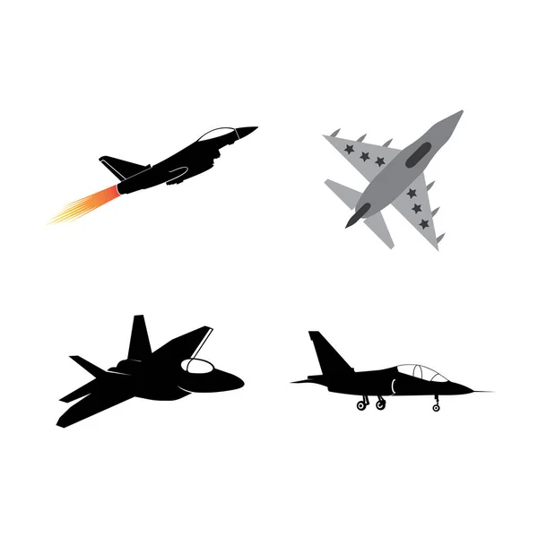 Savaşçı Jet Simgesi Vektör Illüstrasyon Logo Tasarımı — Stok Vektör