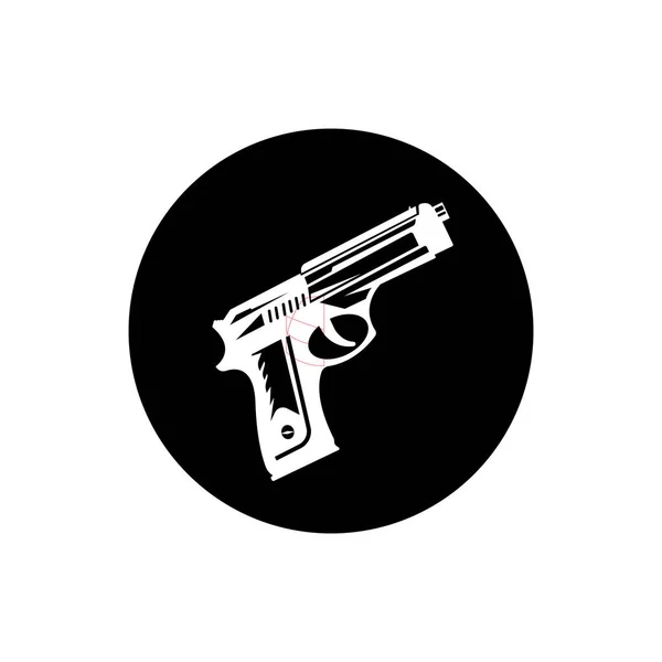 Modello Disegno Illustrazione Vettoriale Logo Pistola — Vettoriale Stock