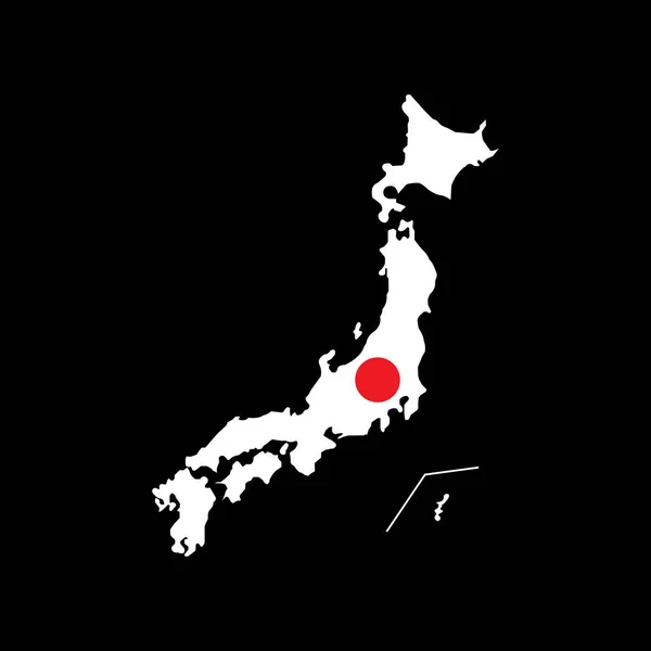 Japão Mapa Ícone Vetor Ilustração Símbolo Design —  Vetores de Stock