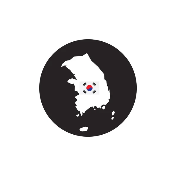 Sud Corea Mappa Icona Vettore Illustrazione Simbolo Disegno — Vettoriale Stock