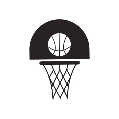 Basketbol potası simgesi vektör illüstrasyon logo şablonu.
