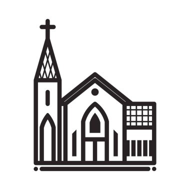 Church icon vector illustration logo template.