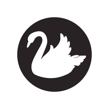 Vector swan silhouette illustration logo design