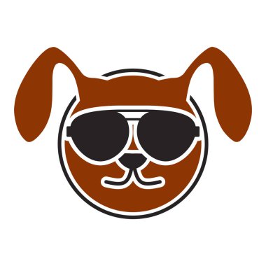 cute dog logo vector illustration template design