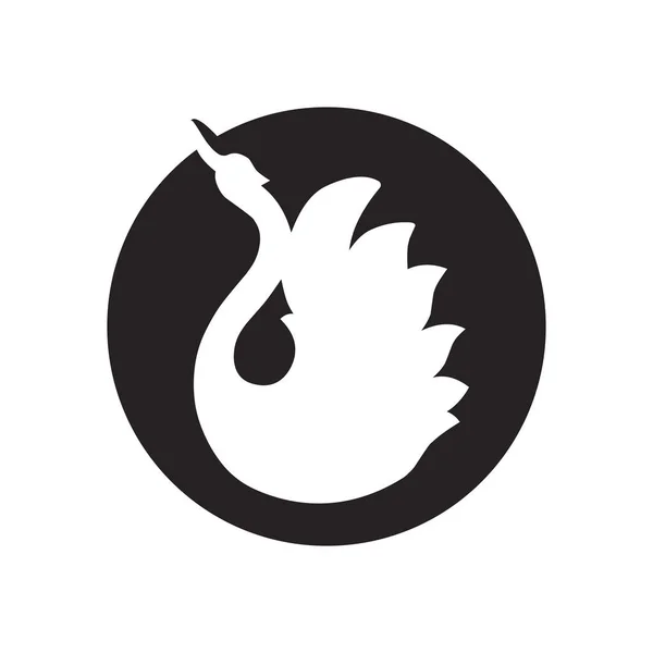Vector Swan Silhouette Illustration Logo Design — Vettoriale Stock