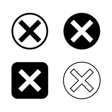 close button icon in white and black background