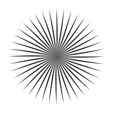 Starburst, sun burst radial, radiating lines. Burst beams, rays vector icon