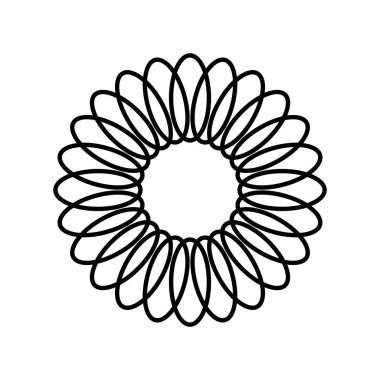 Çember yarıçap motifi, mandala illüstrasyon ögesi