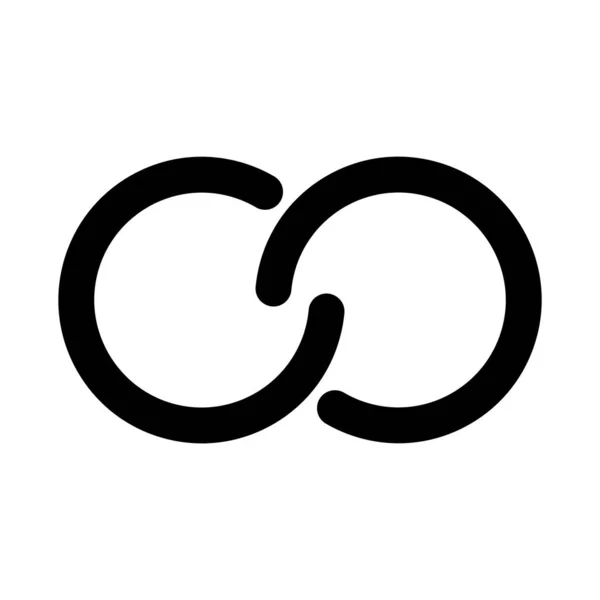Interlace Interconnected Intersecting Circles Icon Vector Illustration Symbol Design — Stockvector