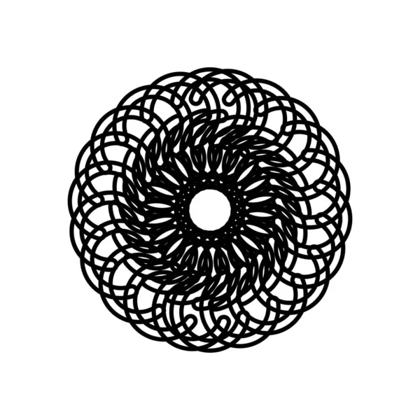 Circle Radial Motif Mandala Illustrative Element — Vetor de Stock