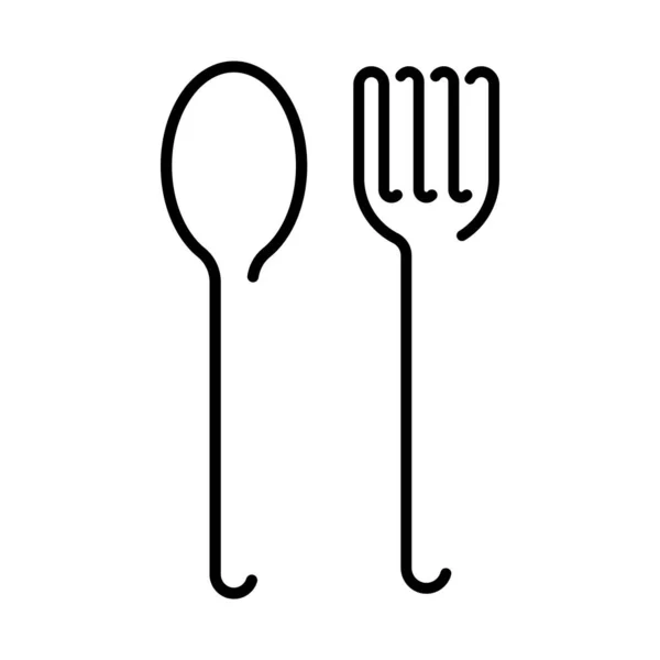 Spoon Fork Icon Vector Illustration Logo Template — 스톡 벡터