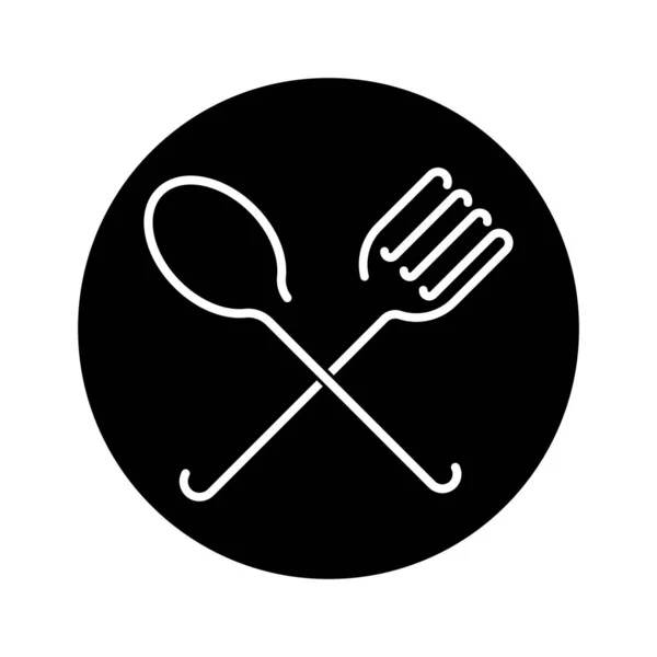 Spoon Fork Icon Vector Illustration Logo Template —  Vetores de Stock