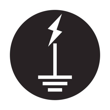Ground Icon. Symbol of Grounding Lightning or Electrical Current