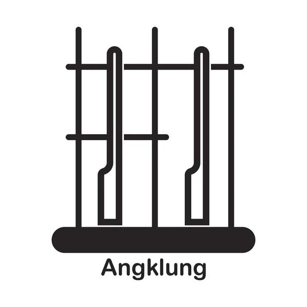 Icono Angklung Instrumento Musical Tradicional Indonesia Vector Ilustración Diseño — Vector de stock