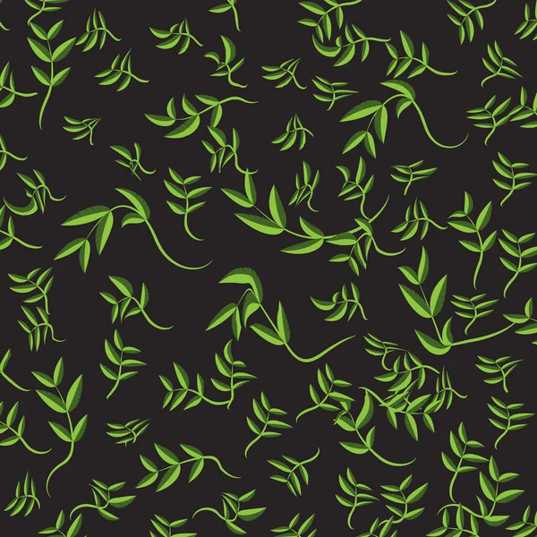 Leaves Branches Vector Seamless Pattern Background Illustration Template Design — стоковый вектор