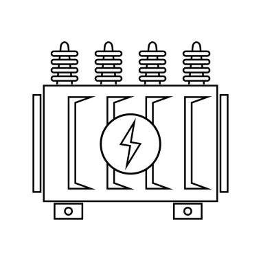 yüksek voltaj elektriksel transformatör simge vektör tasarımı