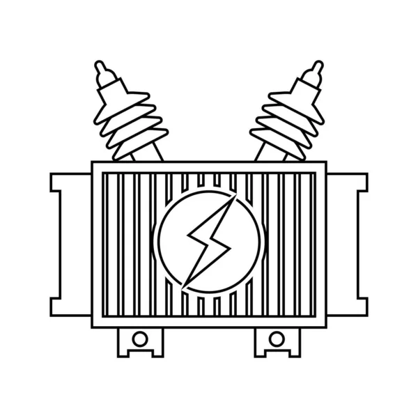 Yüksek Voltaj Elektriksel Transformatör Simge Vektör Tasarımı — Stok Vektör