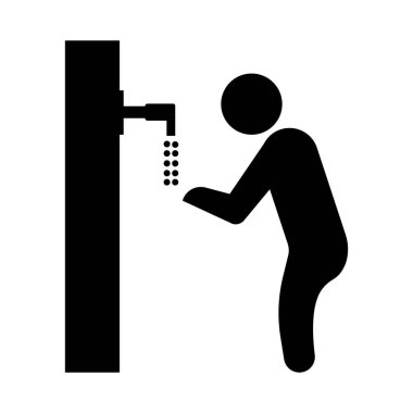 İslami din vektörü illüstrasyon sembolü tasarımında ibadetten önce abdest ya da temizlik ikonu