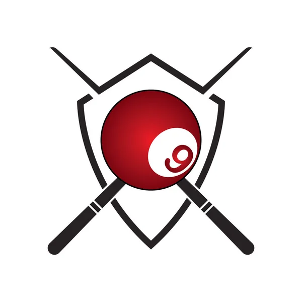 Billard Logo Vektor Illustration Symbol Design — Stockvektor