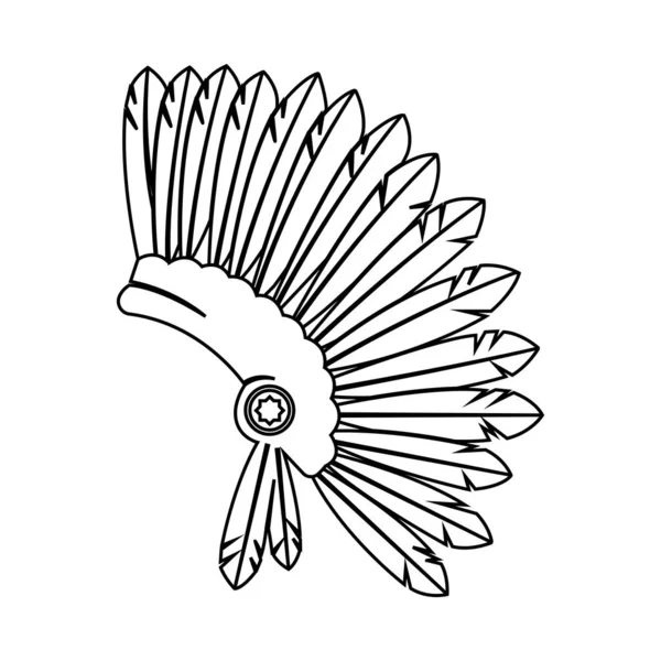 Disegno Illustrazione Vettoriale Del Logo Indiano Capo Nativo Americano — Vettoriale Stock